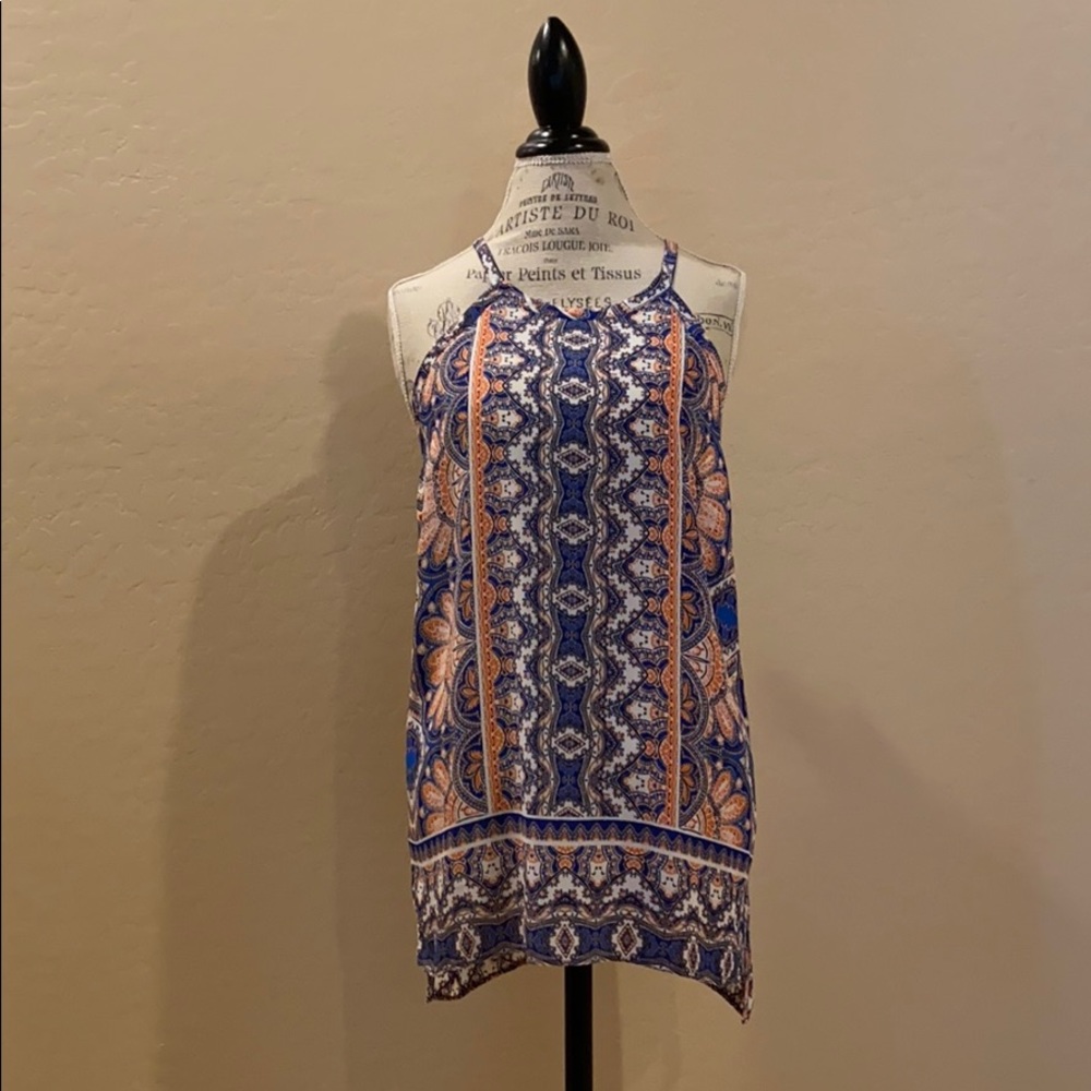 The Limited tank blouse, multicolored pattern.